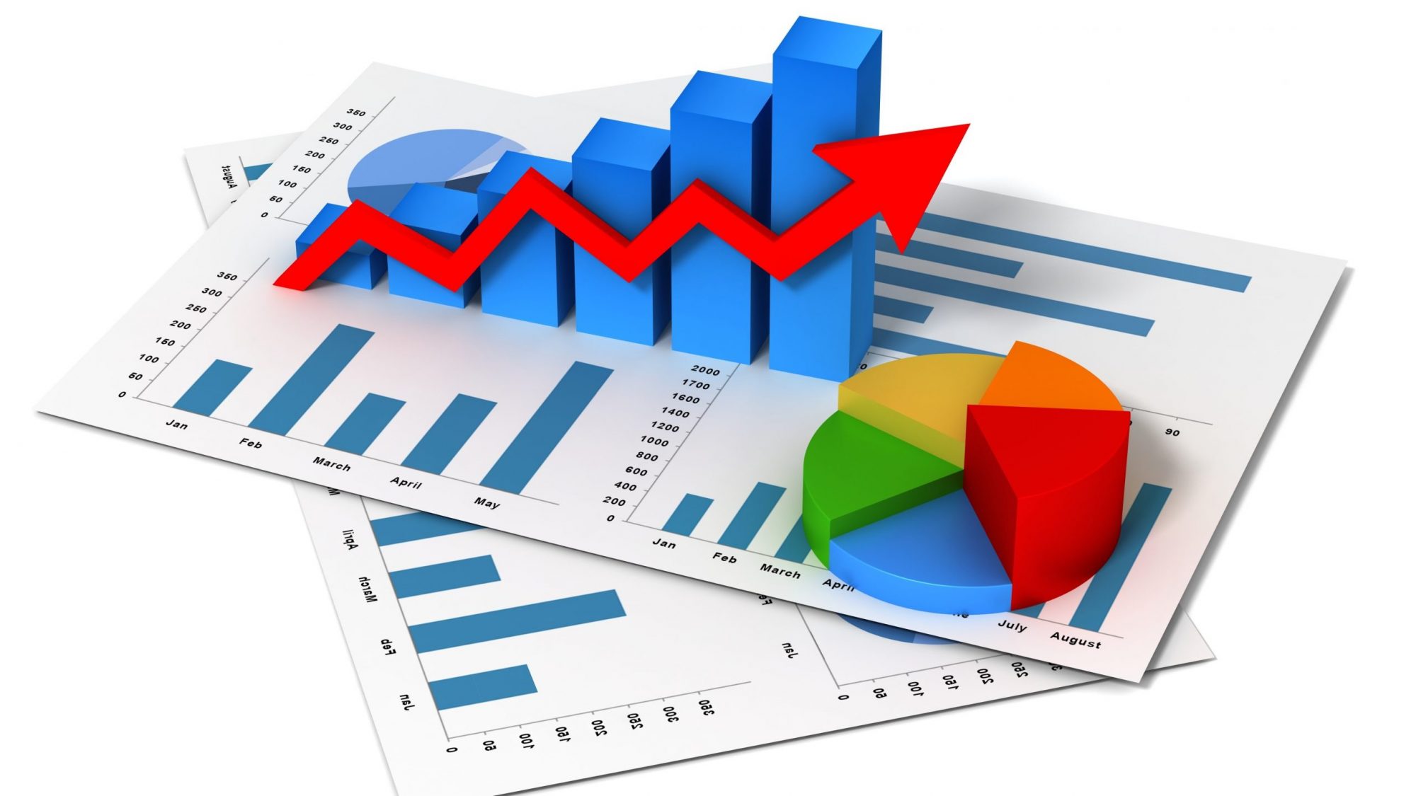 business finance graph 3d illustration